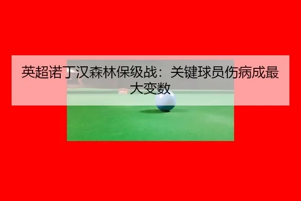 英超诺丁汉森林保级战：关键球员伤病成最大变数